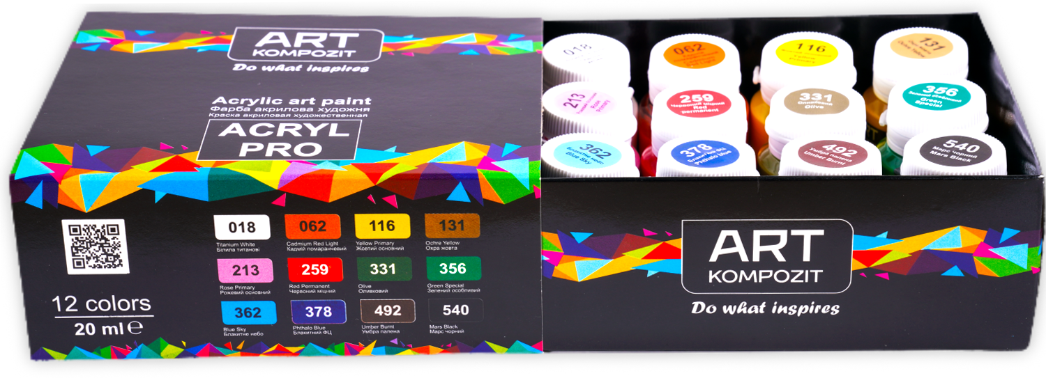 Краска художественная ART Kompozit Acryl PRO 12x20 мл