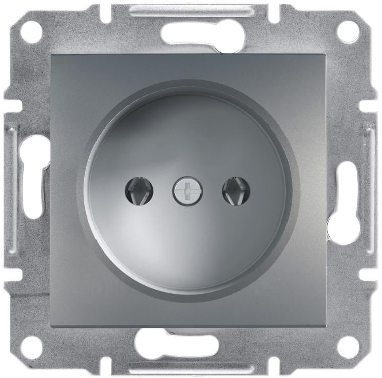Розетка Schneider Electric ABS Asfora без заземления Сталь (EPH3000162)