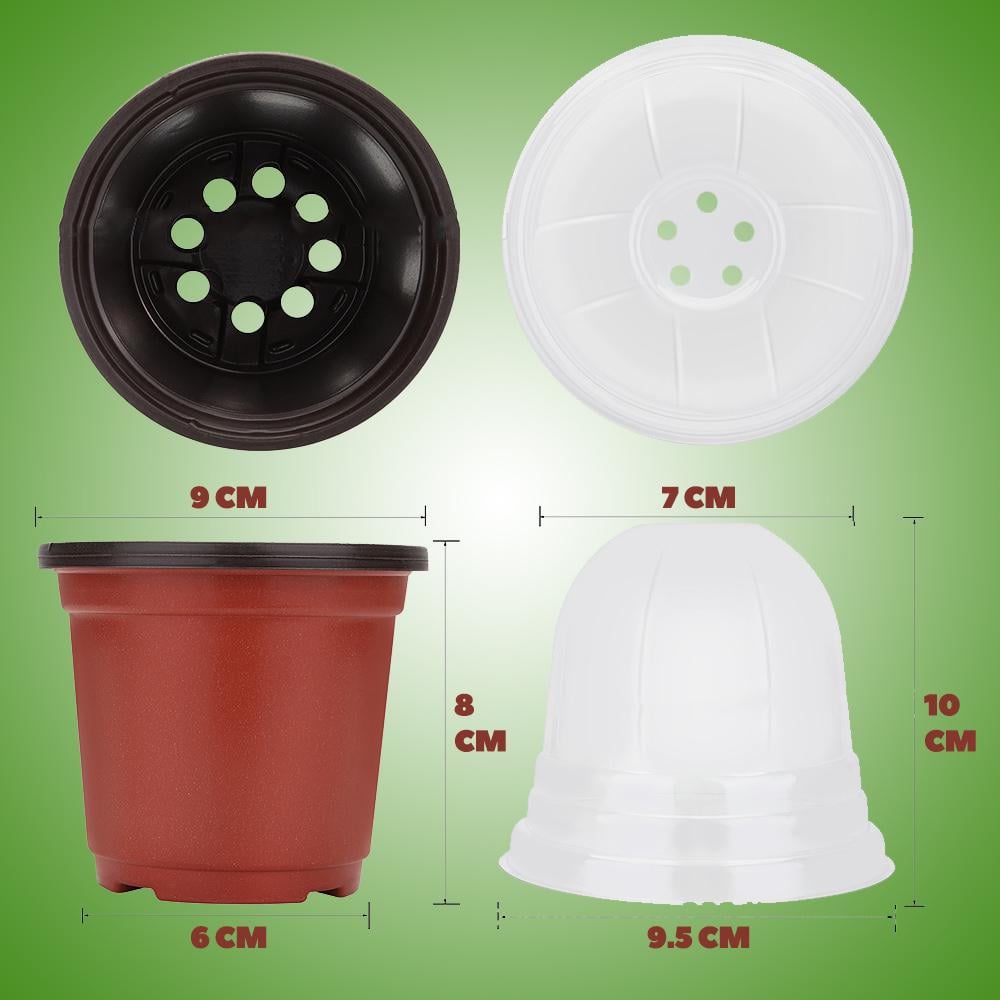 Горщики-стакани для розсади пластикові 10 лотків з кришками пластикові ємності (STKROZ-BRN-0689) - фото 7