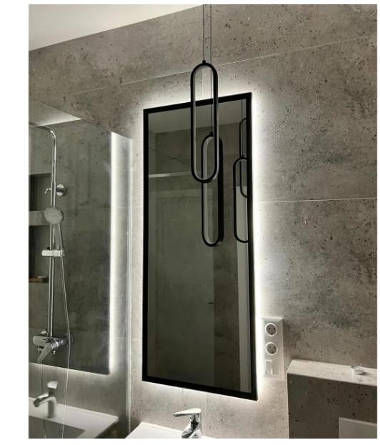 Дзеркало настінне з підсвіткою LED2290 в МДФ рамі 2000х800 мм Чорний (29464498) - фото 3