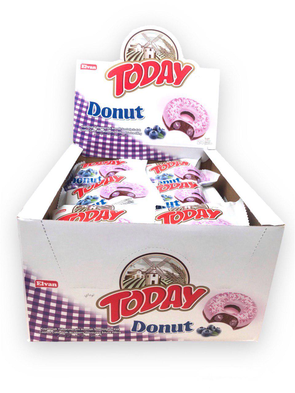 Пончик донат у глазурі Today Donut Чорниця 24 шт. (00000006418)