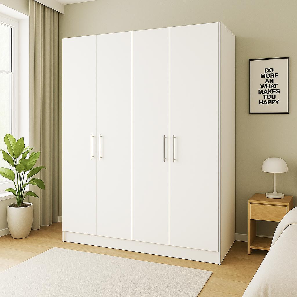 Шафа розпашна ШР4 SENAM 2400х1800х600 мм ДСП Білий (ШР4.24.60.18.7)