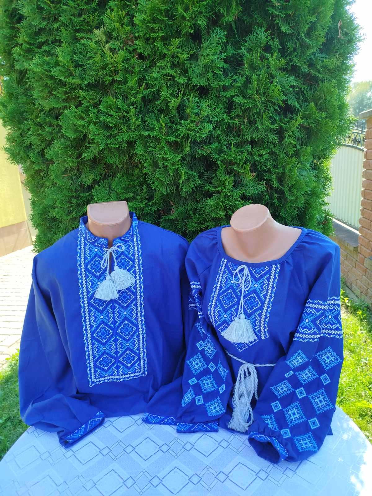 Вишиванки парні Орнамент р. 44 Синій (2117522653)