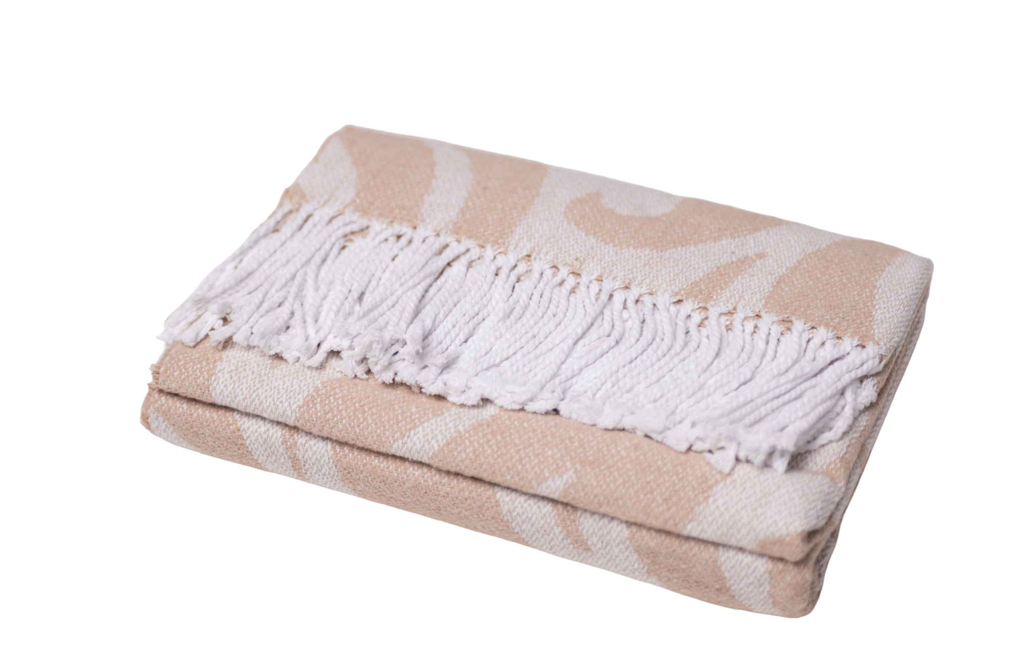 Плед жакардовий Vladi Валенсия CAMELIA 140х200 см см Білий/Піщаний (11347) - фото 3 Плед жакардовий Vladi Валенсия CAMELIA 140х200 см см Білий/Піщаний (11347) - фото 3