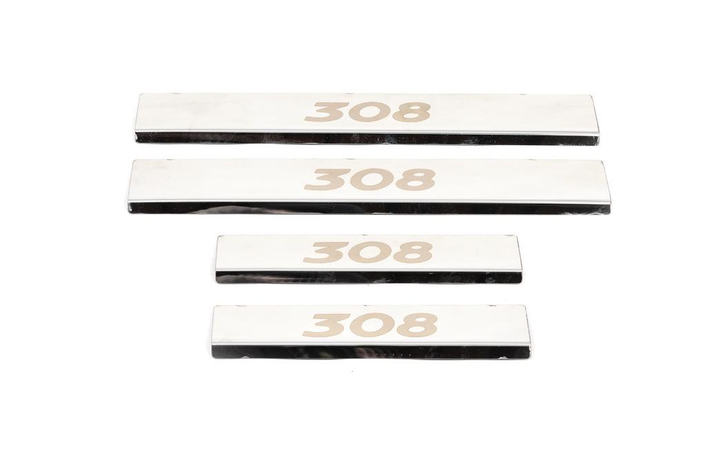 Накладки на пороги Carmos для Peugeot 308 2007-2013 рр нержавіюча сталь Хром