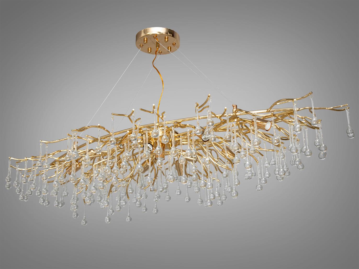 Люстра хрустальная подвесная 40 Вт Золотой (607-L1200GD) - фото 3