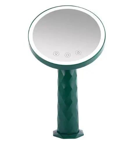 Косметическое зеркало с подсветкой 525lux LED TVT-09 круглое с вращением на 360° и регулировкой 1200 мАч 33х19 см (opt-102937)