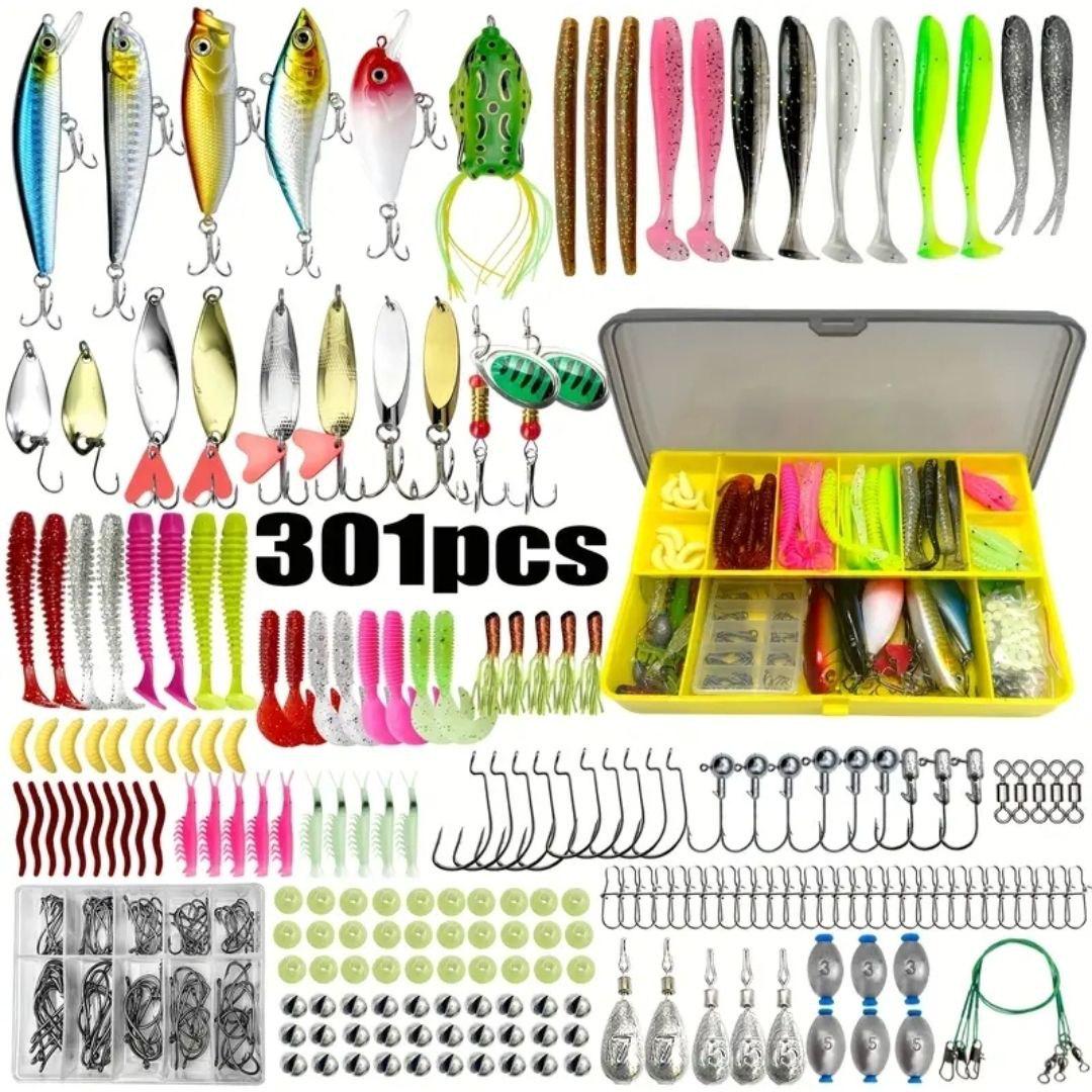 Набір риболовних приманок в коробці джига фанатик силіконові приманки джиг-головка воблери 301 шт. Набір риболовних приманок в коробці джига фанатик силіконові приманки джиг-головка воблери 301 шт.