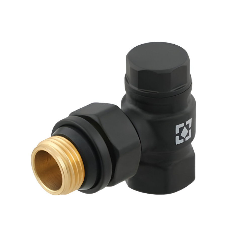 Клапан радиаторный угловой Raftec BLACK 1/2x1/2" отсечной DNRK11-B (SW-98639)