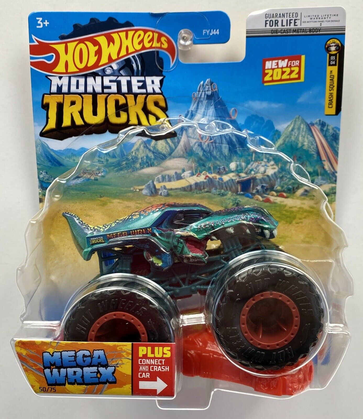 Базовая коллекционная машинка-внедорожник Hot Wheels серии Monster Trucks Crash Squad-Mega Wrex 164