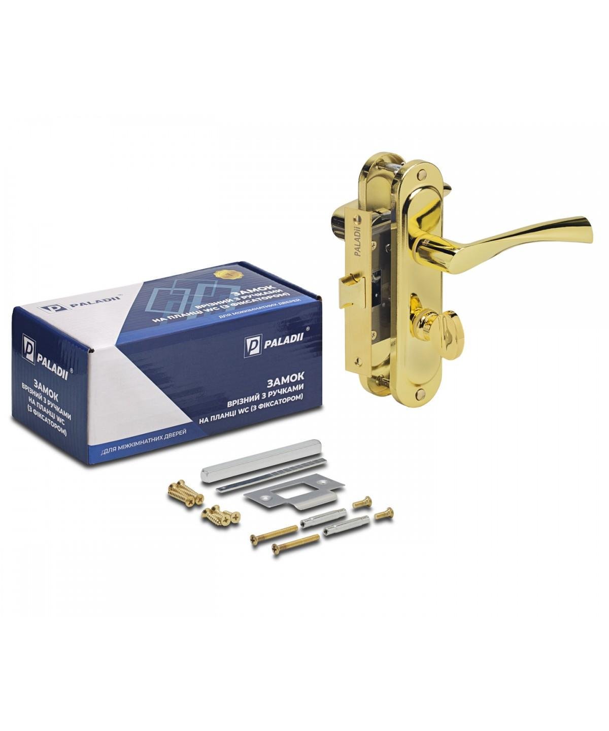 Комплект Paladii Corona 5040-BK GP ручка на планке под WC с механизмом Желтый (ПЗ107) - фото 2