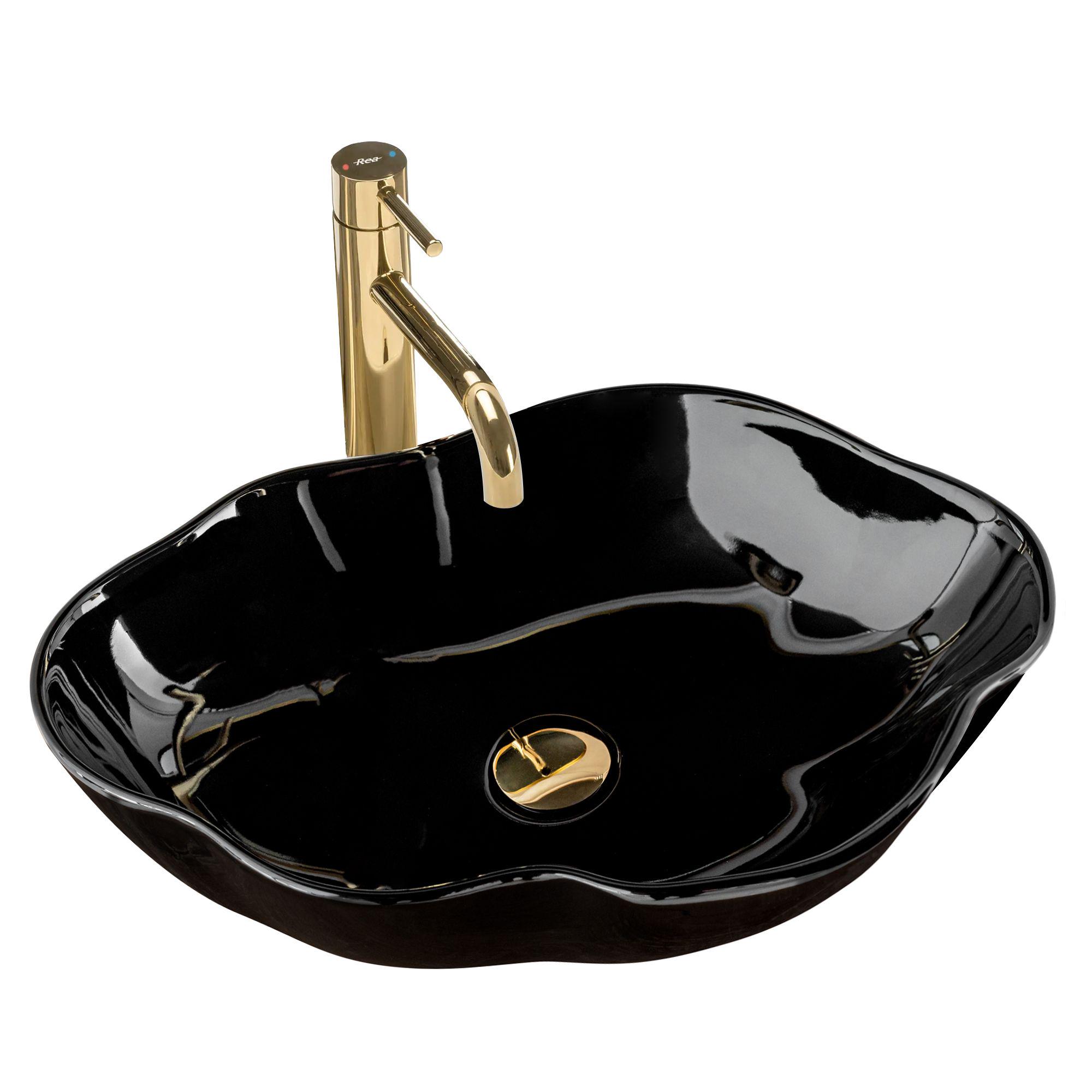 Умывальник накладной REA U0858 PEARL reac-00000000208 515x375x135 мм Черный (164924)