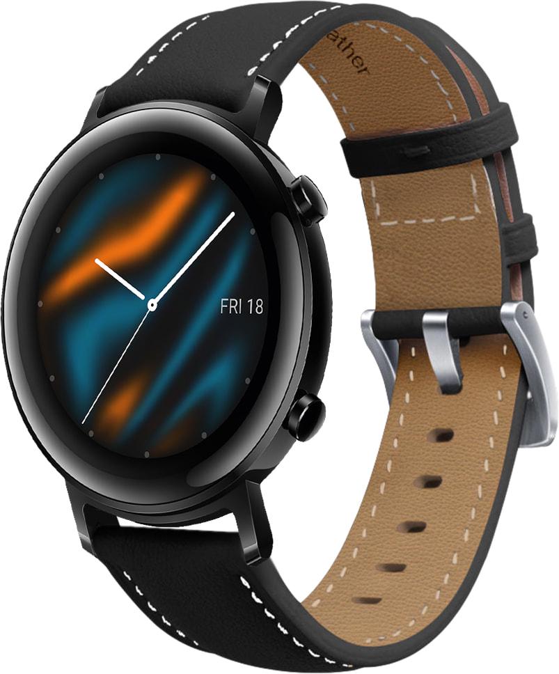 Ремешок кожаный Folsa для Huawei Watch GT 2 42 мм Black (31513-2B)