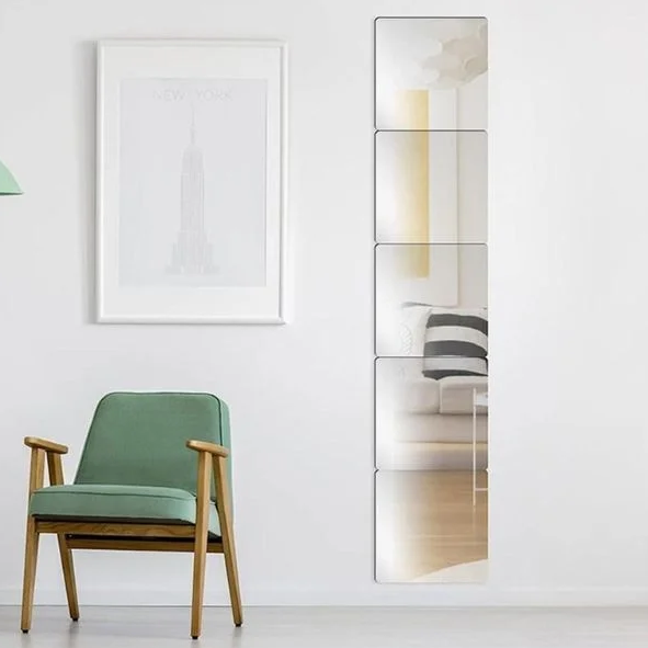 Зеркало на стену акриловое самоклеющееся гибкое 30х30 см 4 шт. (C00092-1) - фото 2