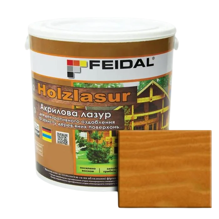 Лазур акрилова Feidal Holzlasur орегон 2,3 л (1886455879) - фото 1