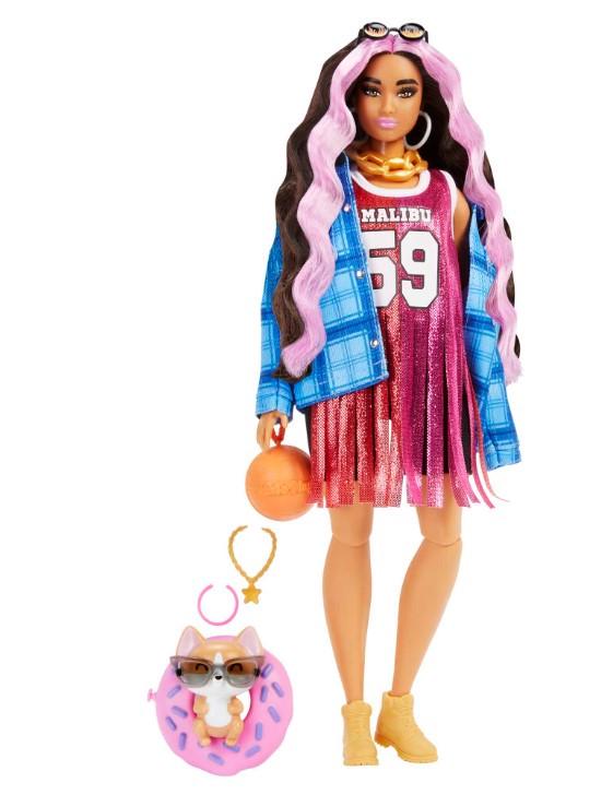 Лялька барбі Barbie Extra у баскетбольному одязі (HDJ46)