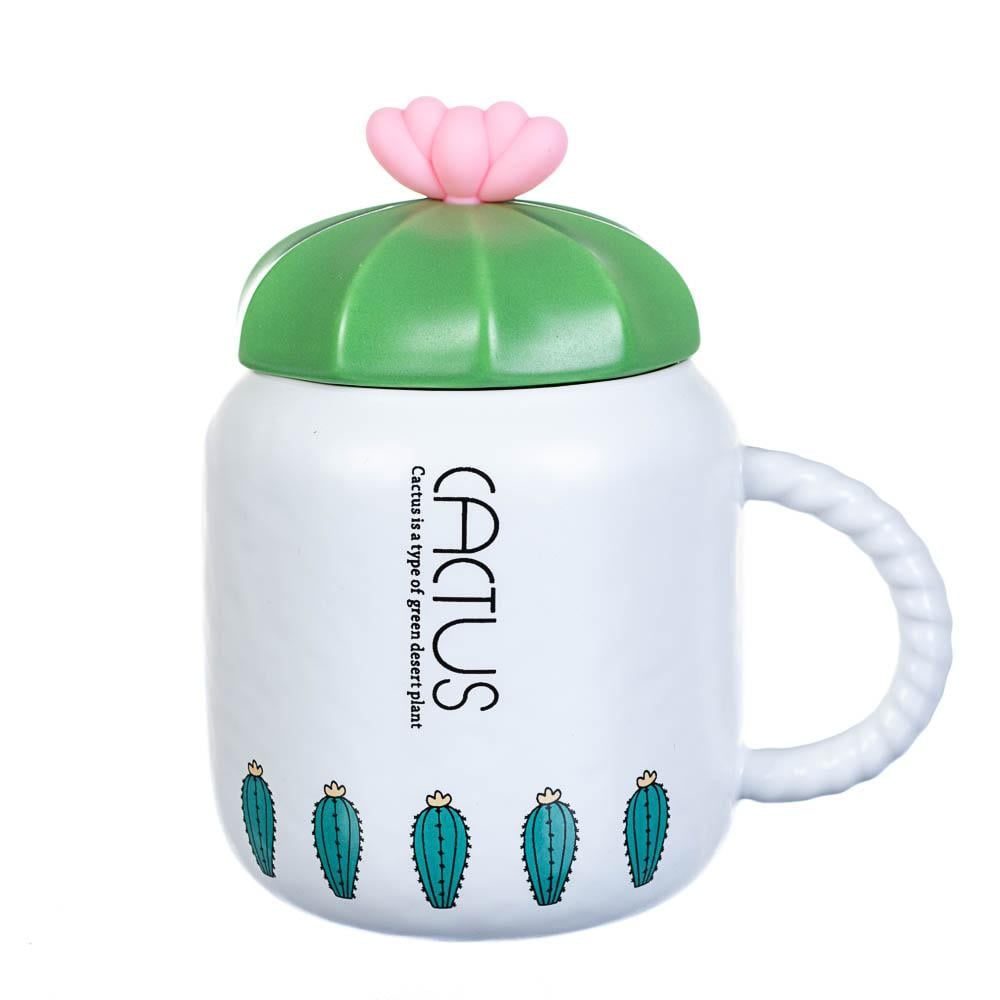 Кружка керамическая с крышкой Elisey Кактус1 400 мл (8200-010)