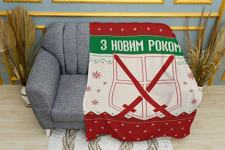 Плед плюшевый Cadet school Attack on Titan New Year’s Watch однослойный 135х150 см Красный (114600-8)