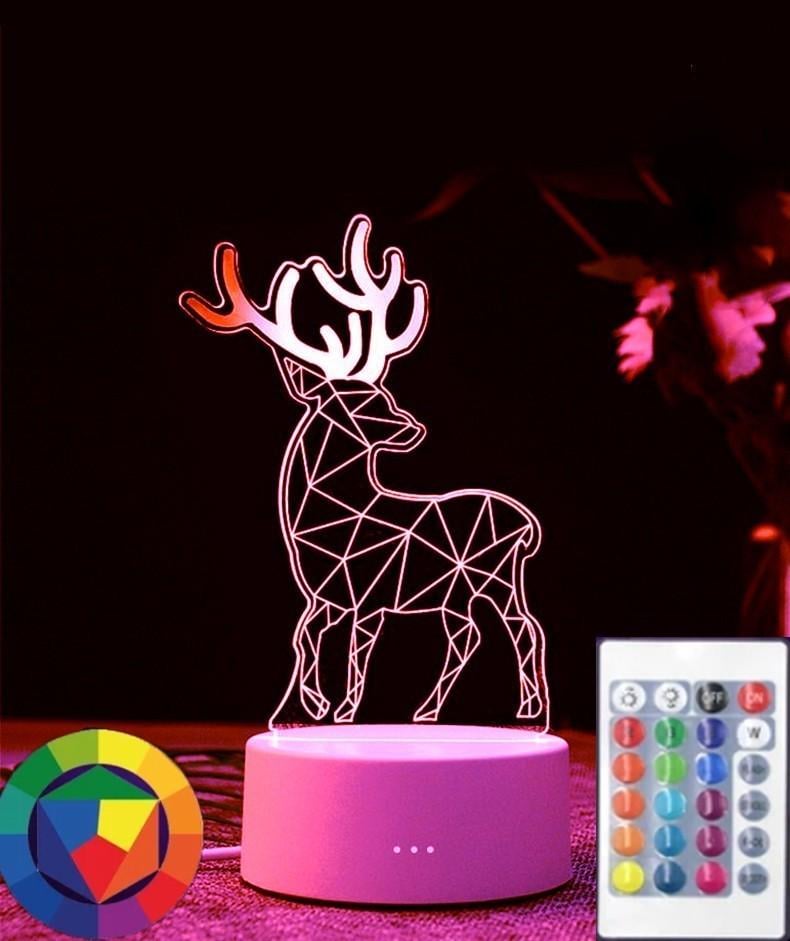 Нічник SwitchOn D0041 Олень з пультом 16 кольорів 4 режими з об'ємним эфектом (13313295) - фото 2 Нічник SwitchOn D0041 Олень з пультом 16 кольорів 4 режими з об'ємним эфектом (13313295) - фото 2
