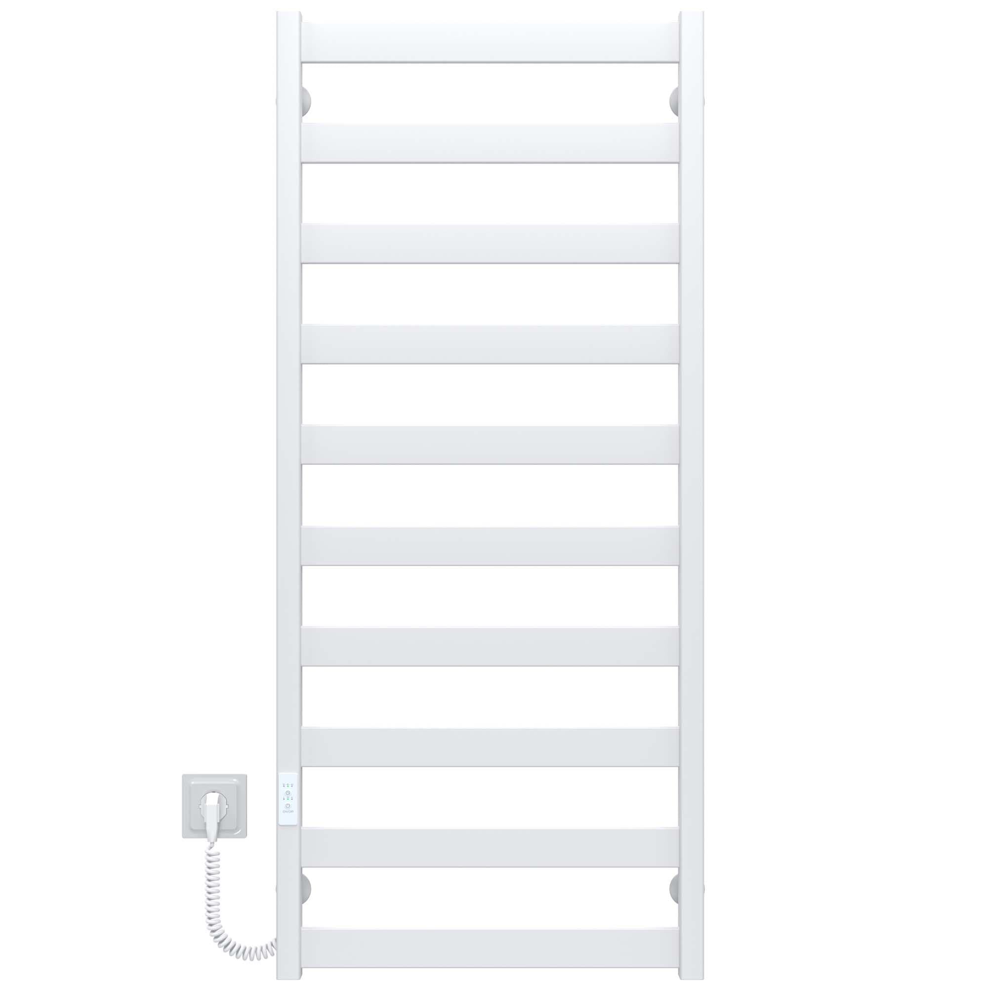 Полотенцесушитель электрический Deffi Silvia П10 WD04 левое подключение нержавеющая сталь 500х1200 E мм Белый (A.SV.120.50.10.E.W.L.4)