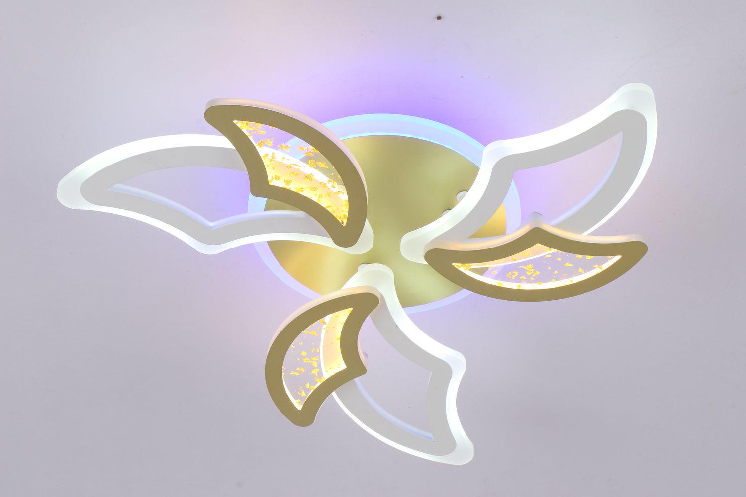 Люстра світлодіодна акрилова Valeso V K29128-3 3 1 WT GD з пультом