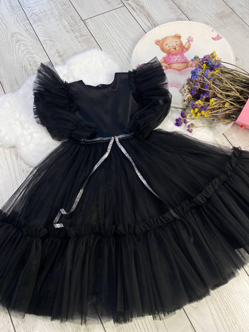 Сукня святкова для дівчинки Венздей 134 см Чорний (2241789429) - фото 2 Сукня святкова для дівчинки Венздей 134 см Чорний (2241789429) - фото 2