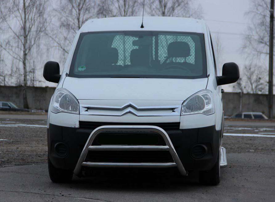 Кенгурятник WT022 CAN для Peugeot Partner Tepee 2008-2018 гг. нержавеющая сталь Хром
