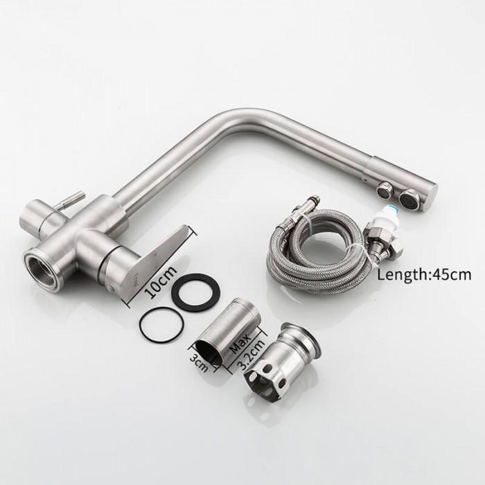 Змішувач для кухні на дві води Frap H43 F4348 Сатин - фото 4 Змішувач для кухні на дві води Frap H43 F4348 Сатин - фото 4