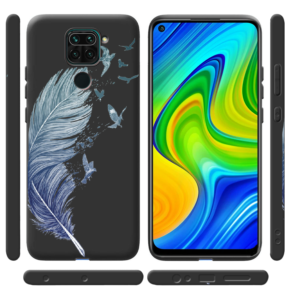 Чехол с рисунком Boxface Xiaomi Redmi Note 9 Feather Черный силикон (39801-cc38-41087) - фото 2