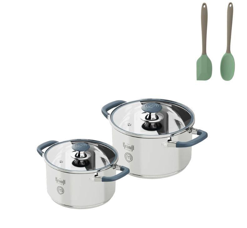 Набір каструль Krauff Master Chef 4,7/3,7 л з кулінарною ложкою та лопаткою (55-333-522)