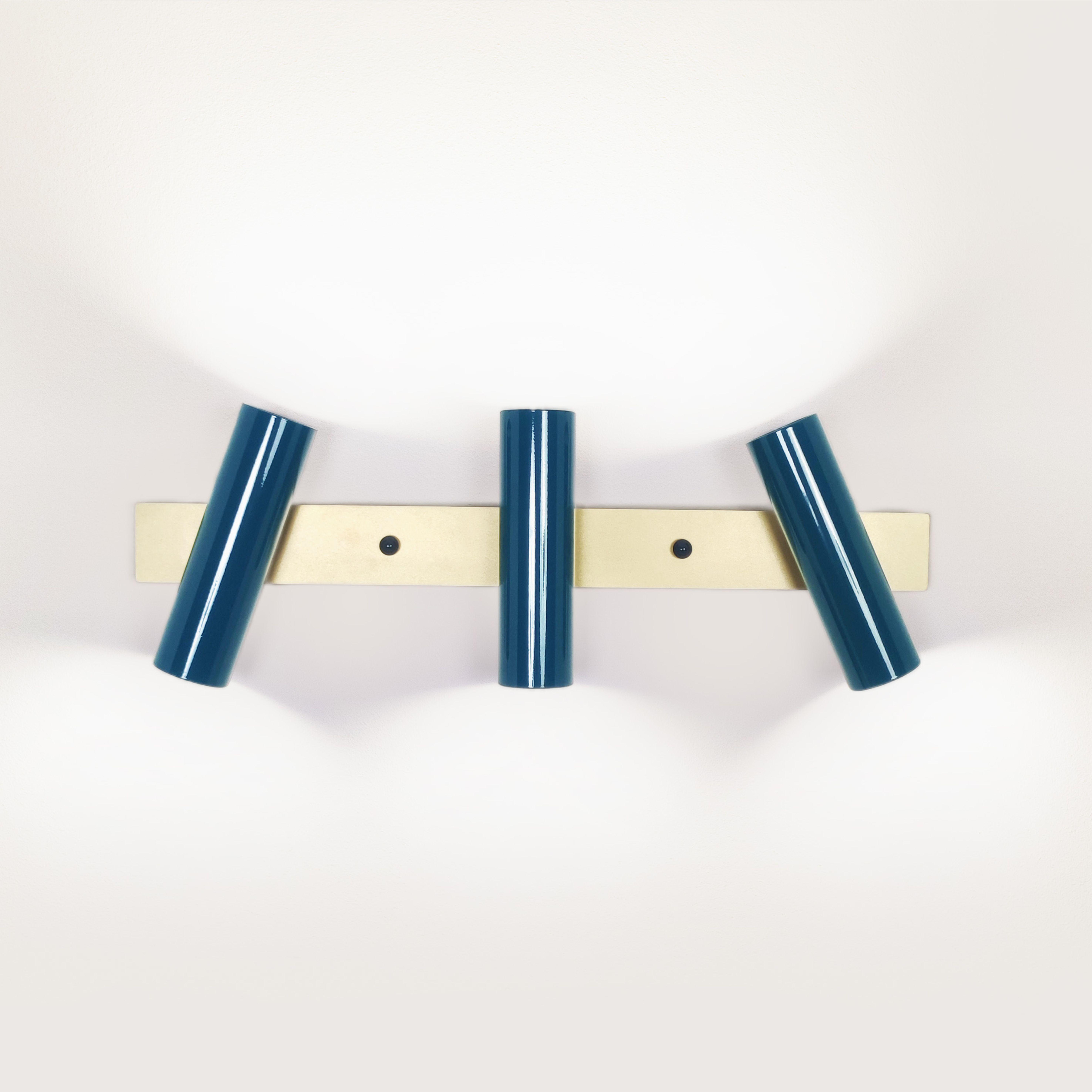 Настенный светильник Gaff Design Brass с деталями из латуни Синий (BRASS15)