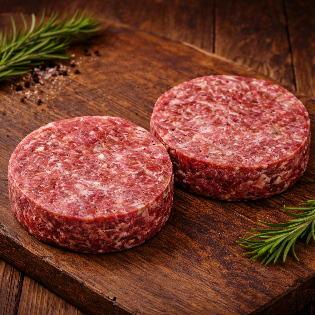 Біфштекси для бургерів Чугун витримана яловичина рублені заморожені 150 г 2 шт. (33702326)