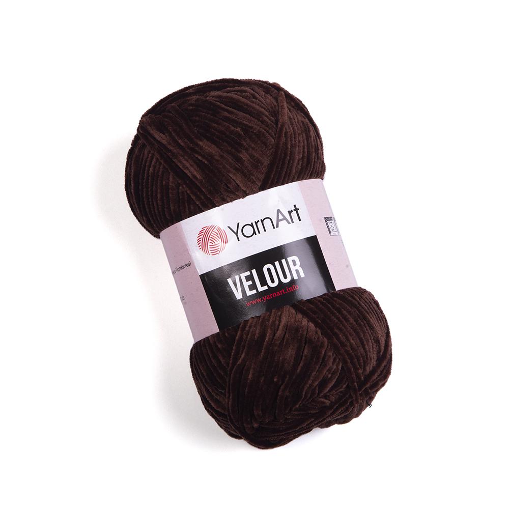 Пряжа велюровая YarnArt Velour 852 коричневый (2413)