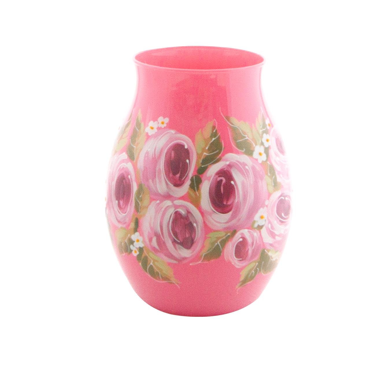 Ваза стеклянная VB Vivente ручная роспись H 22,5 см D 16,5 см (24088-2506)