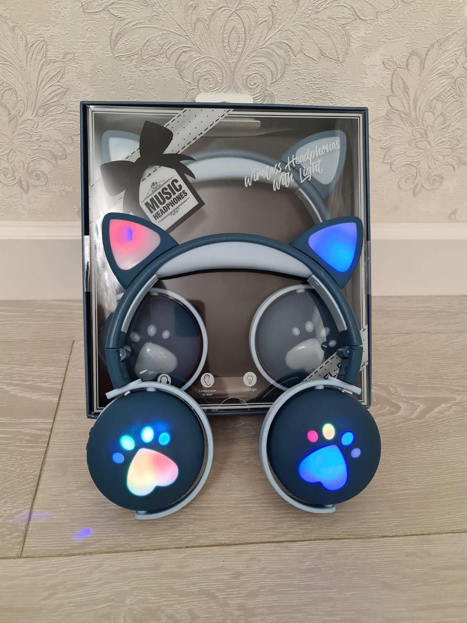 Наушники беспроводные детские CAT ВК-1 LED Синий (26389246) - фото 7 Наушники беспроводные детские CAT ВК-1 LED Синий (26389246) - фото 7