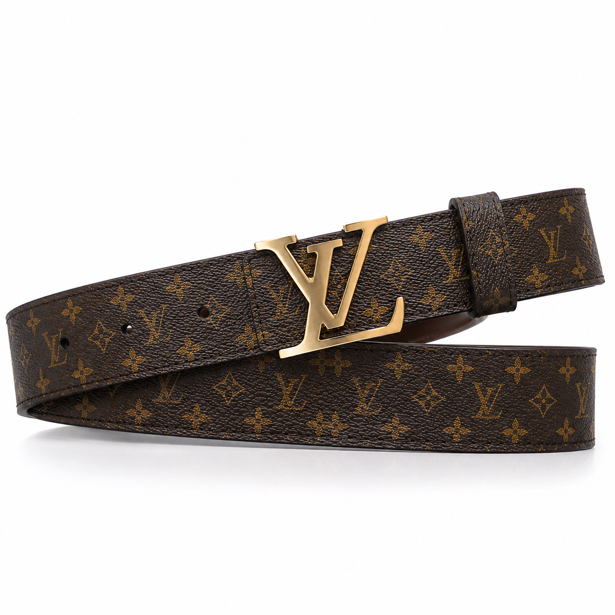 Ремінь унісекс шкіряний в стилі LOUIS VUITTON 125 см Коричневий (36974591)