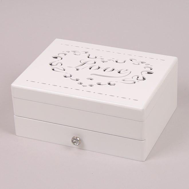 Ящик для украшений дерево Белый (26744)