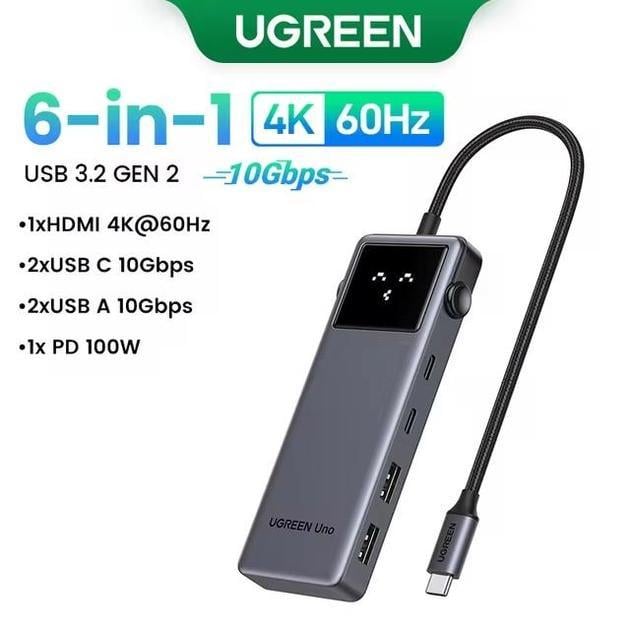 Хаб Ugreen Uno 100W 6в1 (35252352) - фото 2