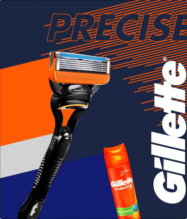Набір для гоління GILLETTE Fusion 5 Precise станок і гель 200 мл (7702018597154)