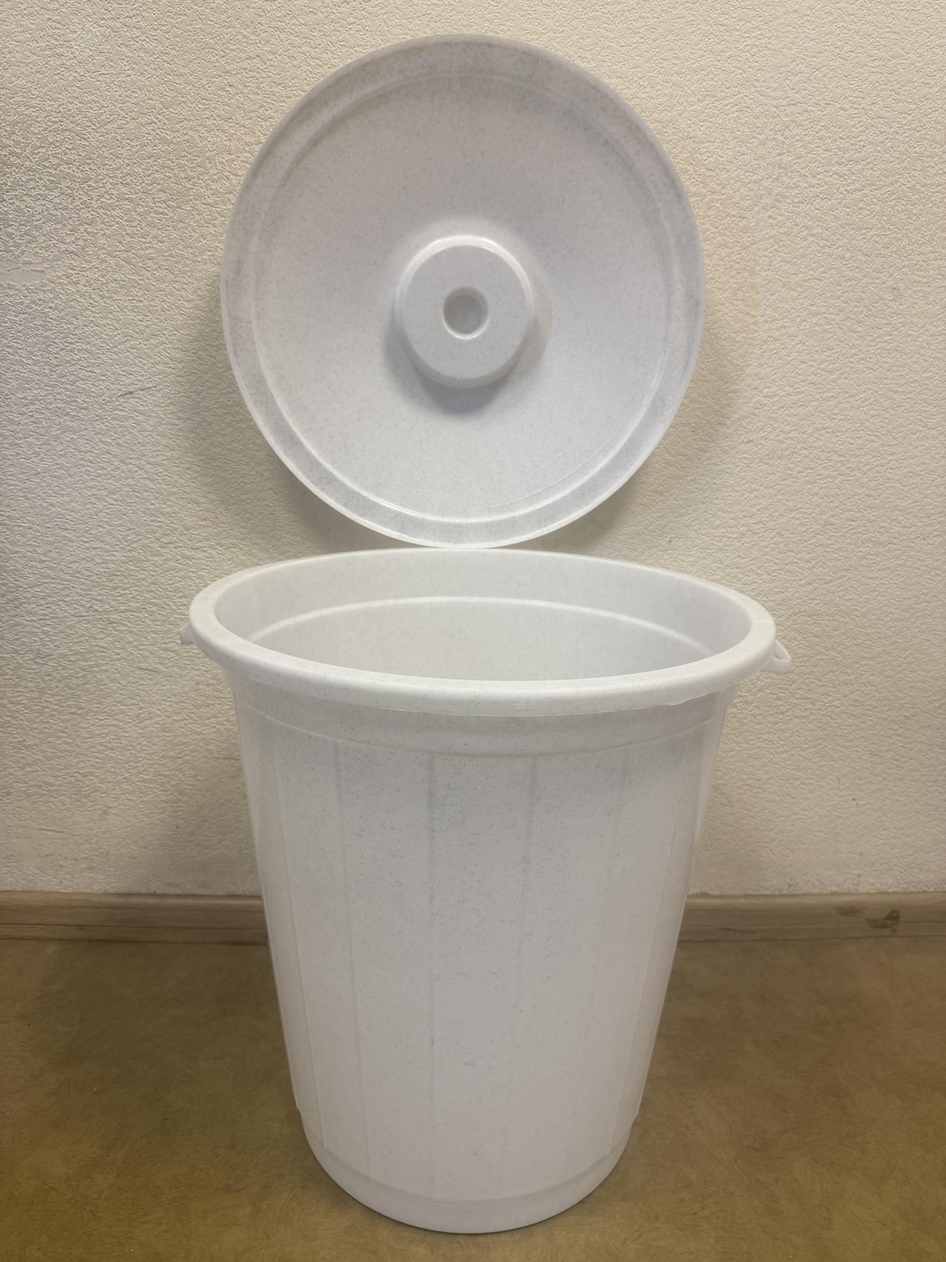 Бак для мусора с крышкой Горизонт из пищевого полипропилена 45 л 540 мм Мраморный (26832794)