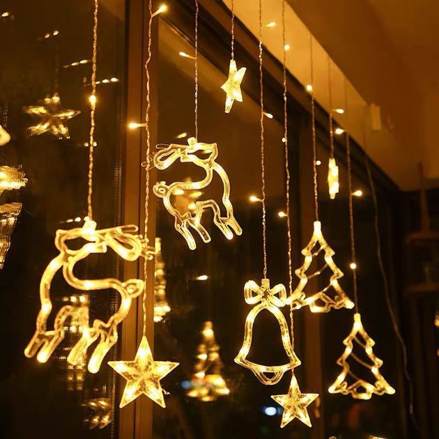 Гирлянда-штора рождественная светодиодная LED с фигурами (2479517032)