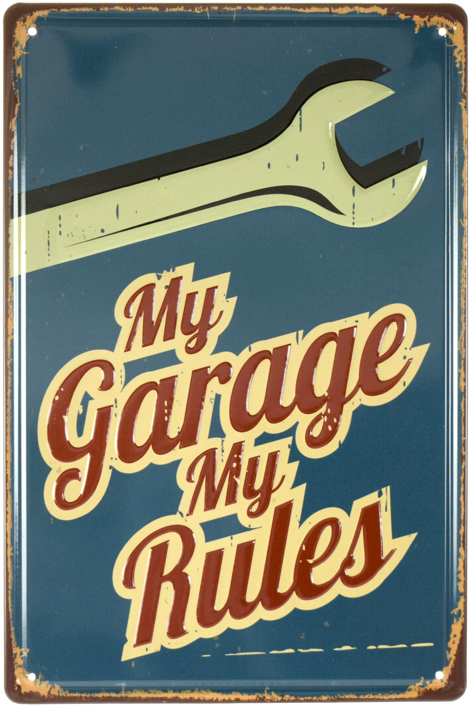 Табличка металева Мій Гараж, Мої Правила/My Garage My Rules 20x30 см - фото 1