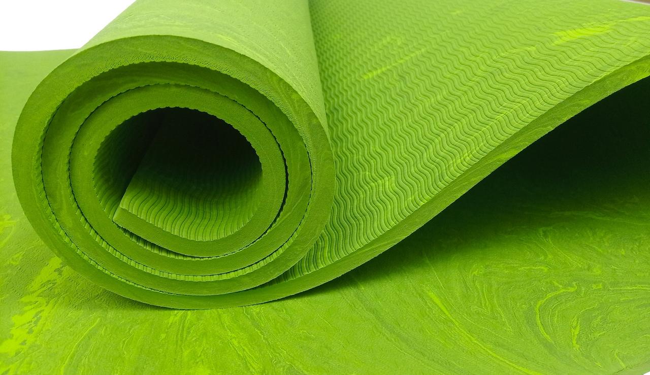 Килимок для йоги та фітнесу EasyFit PER Premium Mat 8 мм Салатовий - фото 2