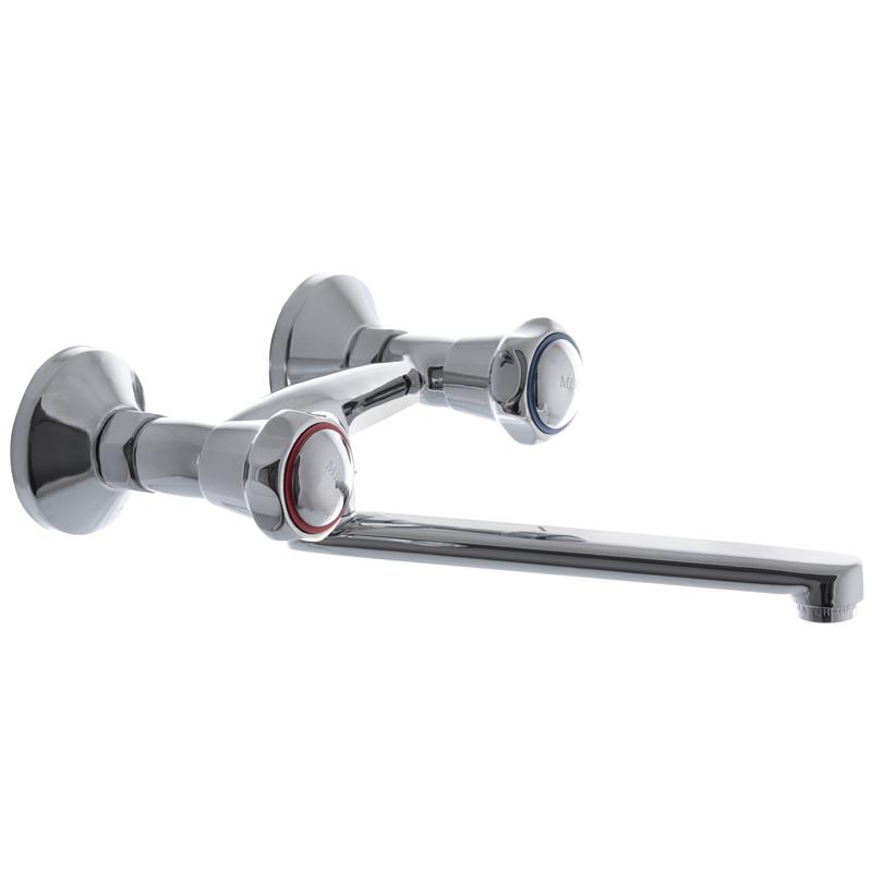 Смеситель для кухни Champion MEGA СС0012 настенный двухвентильный Хром (83002)