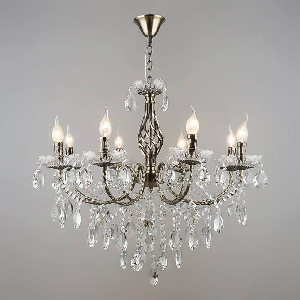 Люстра подвесная свечи Light House SR-20296/8 AB D720хH655/H890 E14 классическая хрустальная Бронза