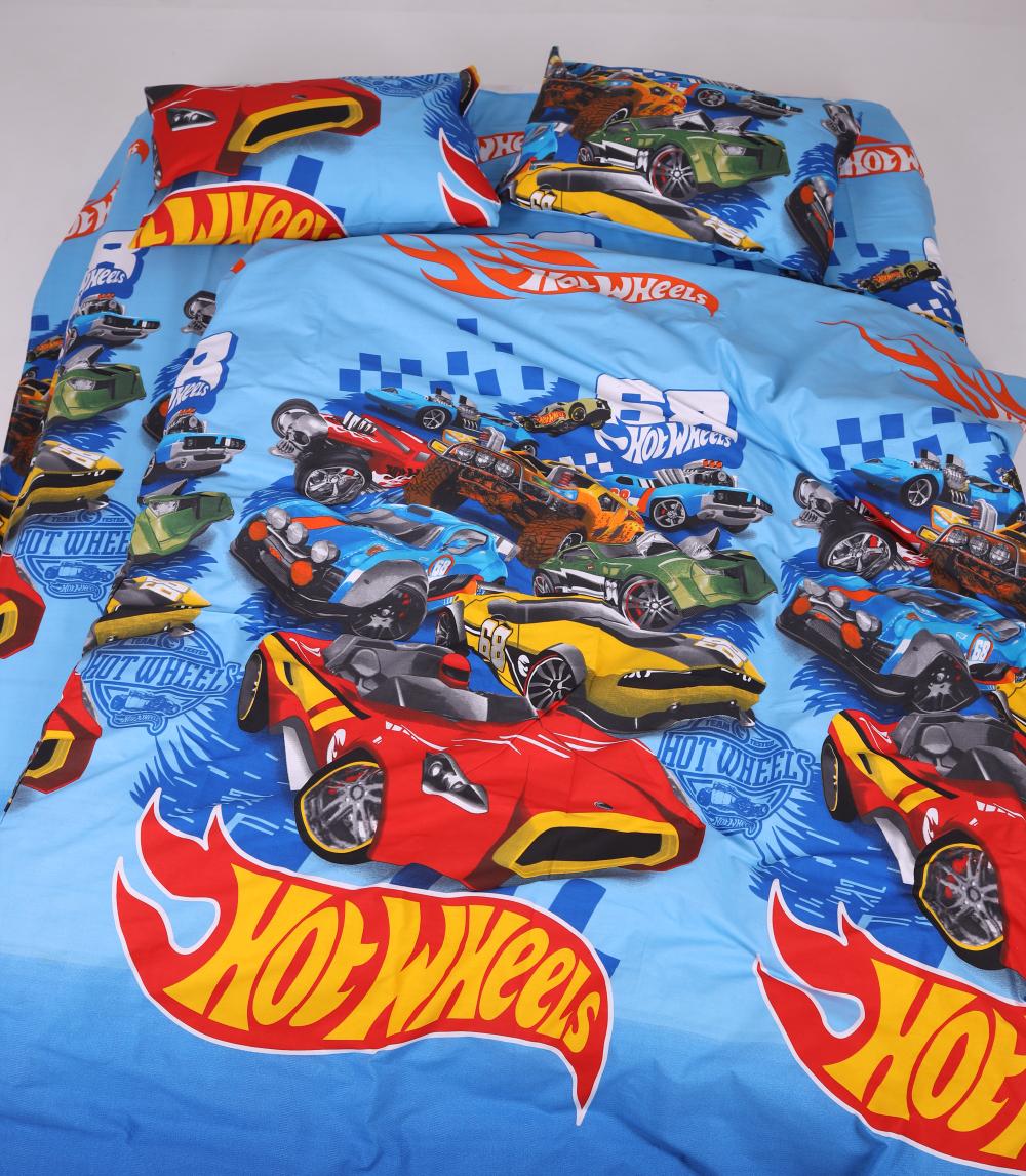 Комплект постільної білизни PaniPava Машинки Hot Wheels бязь 155х215 см (10100713)
