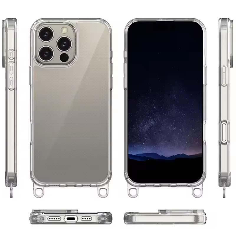 Протиударний Чохол TPU Transparent with Straps для Apple iPhone 12 Pro Max (6.7") Clay - фото 4