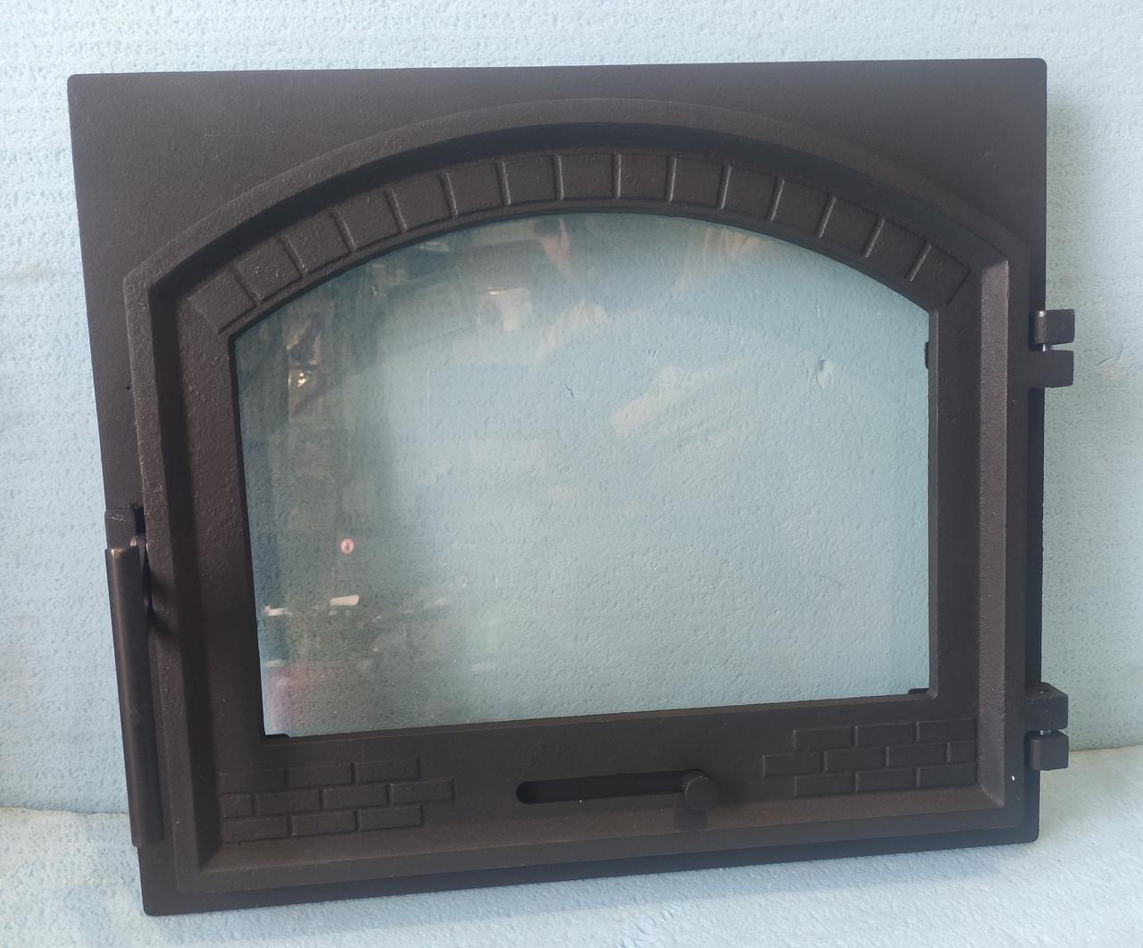 Двері для печі Замкова зі склом і регулятором піддуву 420x490 мм