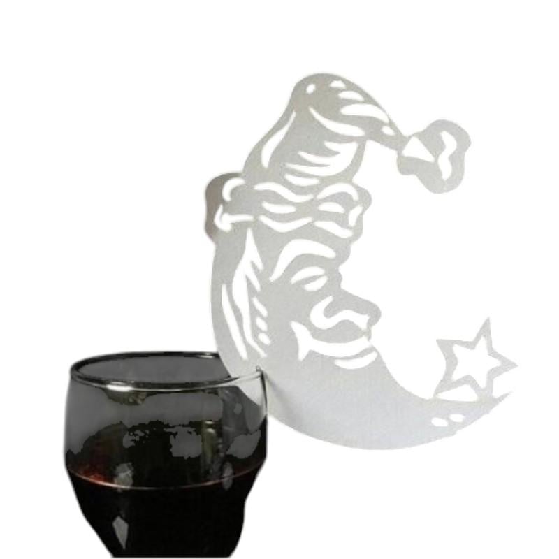 Декор для бокалов на новый год Луна 10 шт. 6x9 см Белый (211209) Декор для бокалов на новый год Луна 10 шт. 6x9 см Белый (211209)