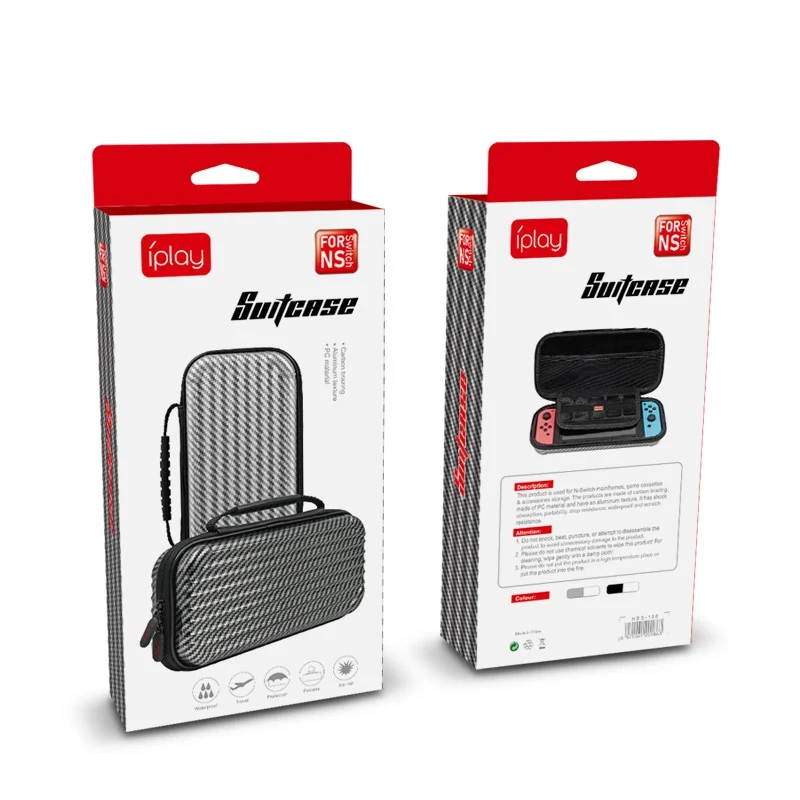 Чехол-кейс IPLAY для Nintendo Switch под карбон OLED Silver - фото 4 Чехол-кейс IPLAY для Nintendo Switch под карбон OLED Silver - фото 4